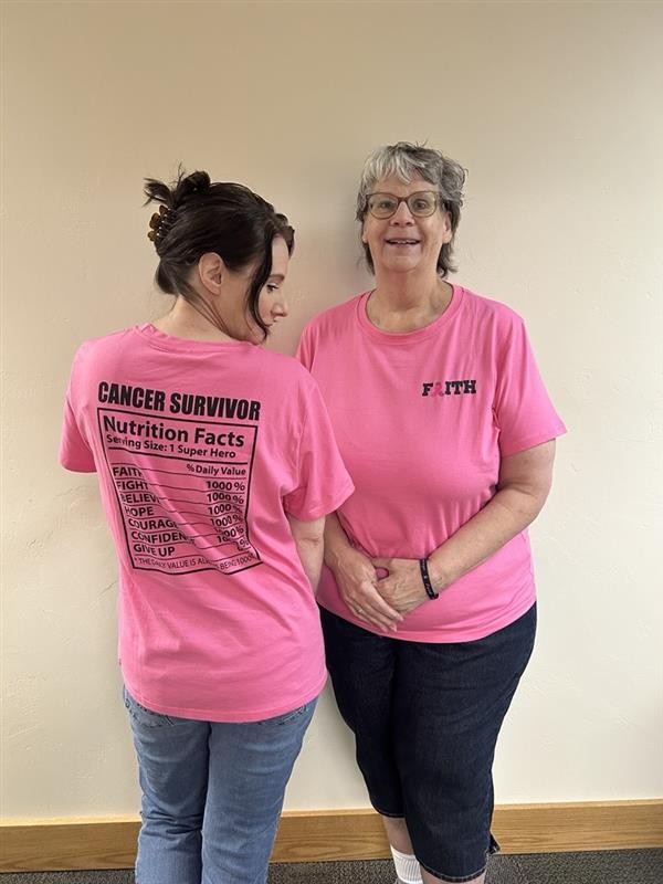 Wearing pink for Breast Cancer Awareness