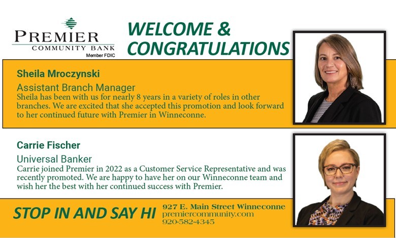 Welcome, Sheila and Congrats Carrie!