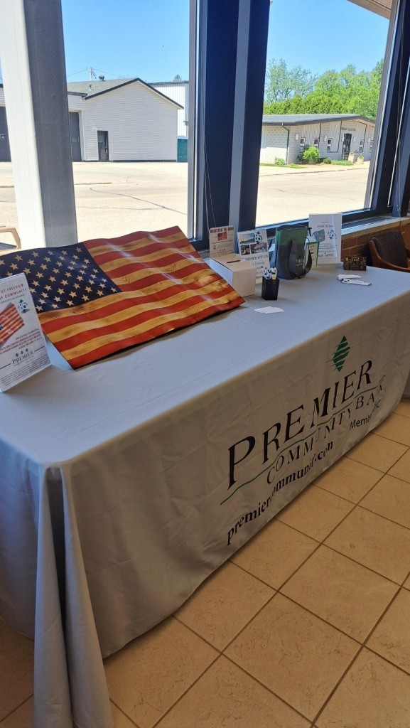 Custom Wooden Flag Giveaway Display